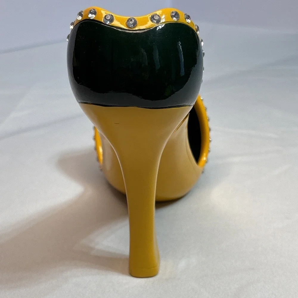 Green Bay Packers Wine Bottle Holder High Heel Shoe NFL Decor Evergreen Enterpri